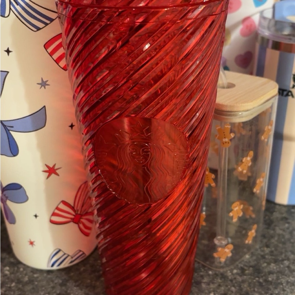 Christmas Starbucks- Starbucks Crimson Spiral Tumbler